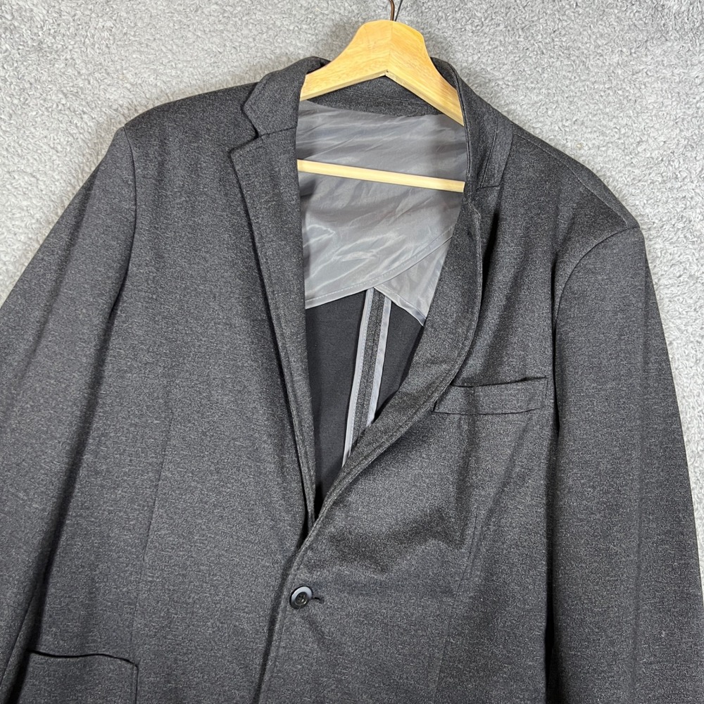 Saks Fifth Avenue Blazer Mens 44 Charcoal Grey Good Unstructured Knit Sport Coat